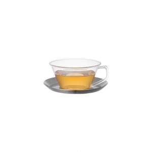 KINTO - CAST TEA CUP & SAUCER STAINLESS STEEL